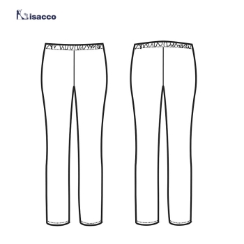 Spodnie dresowe damskie LEGINSY bawełniane czarne JERSEY LONG LEGGINGS ISACCO 024611
